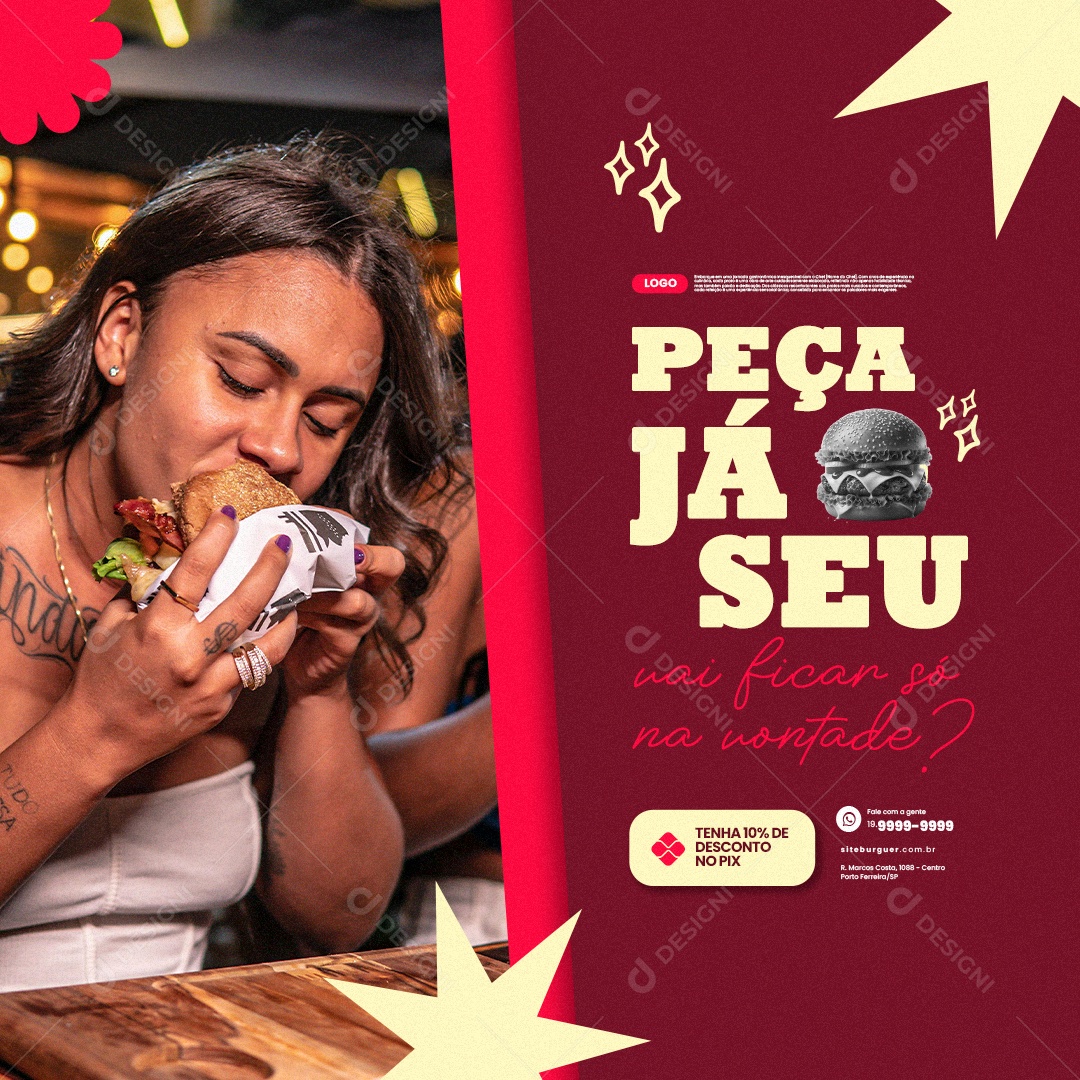 Hamburger Food Trailer Order Your Editable Social Media Burger PSD Now