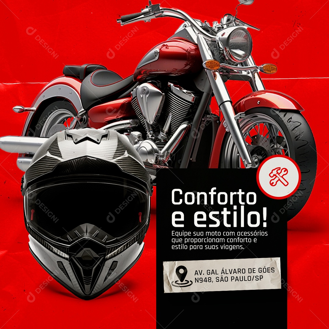 Social Media Oficina de Moto Conforto e Estilo PSD Editável