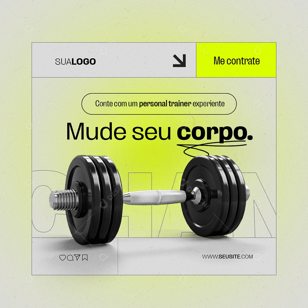 Personal Trainer Academia Mude seu Corpo Social Media PSD Editável
