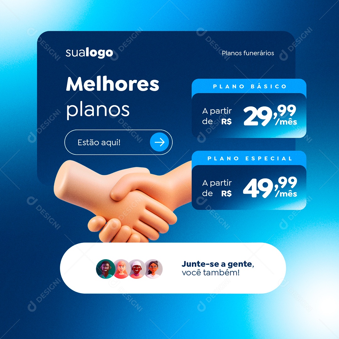 Funerária Melhores Planos Estão aqui Social Media PSD Editável