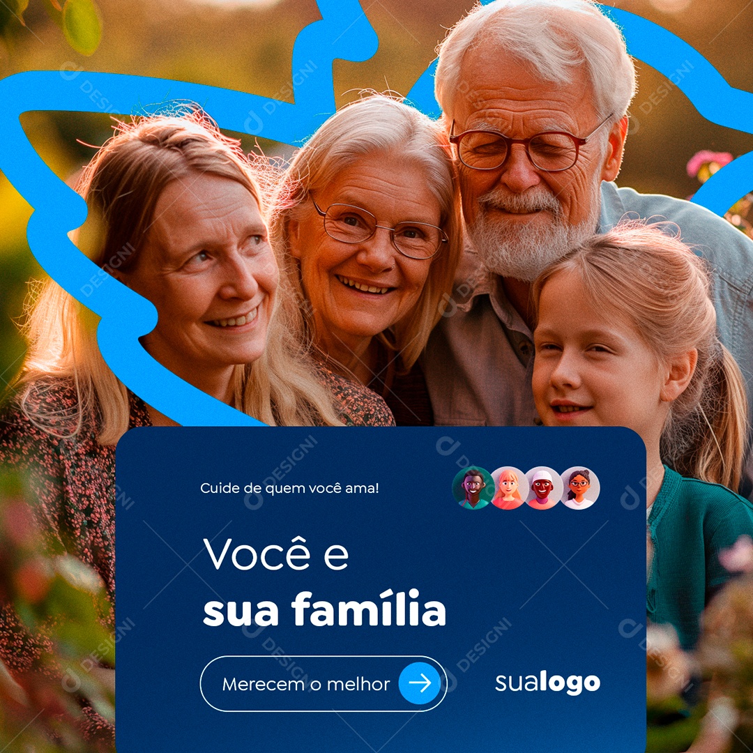 Funerária Cuide de Quem Você Ama Você e sua Família Social Media PSD Editável