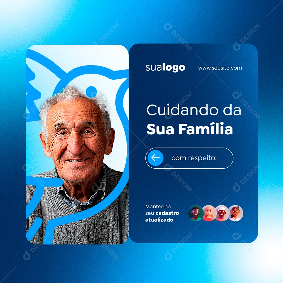 Funerária Cuidando da Sua Família com Respeito Social Media PSD Editável