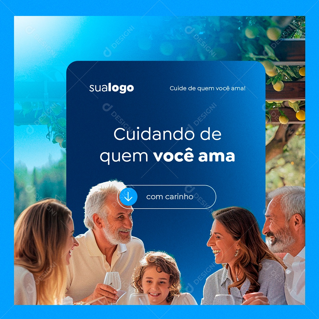 Social Media Funerária Cuidando de Quem Você Ama com Carinho PSD Editável