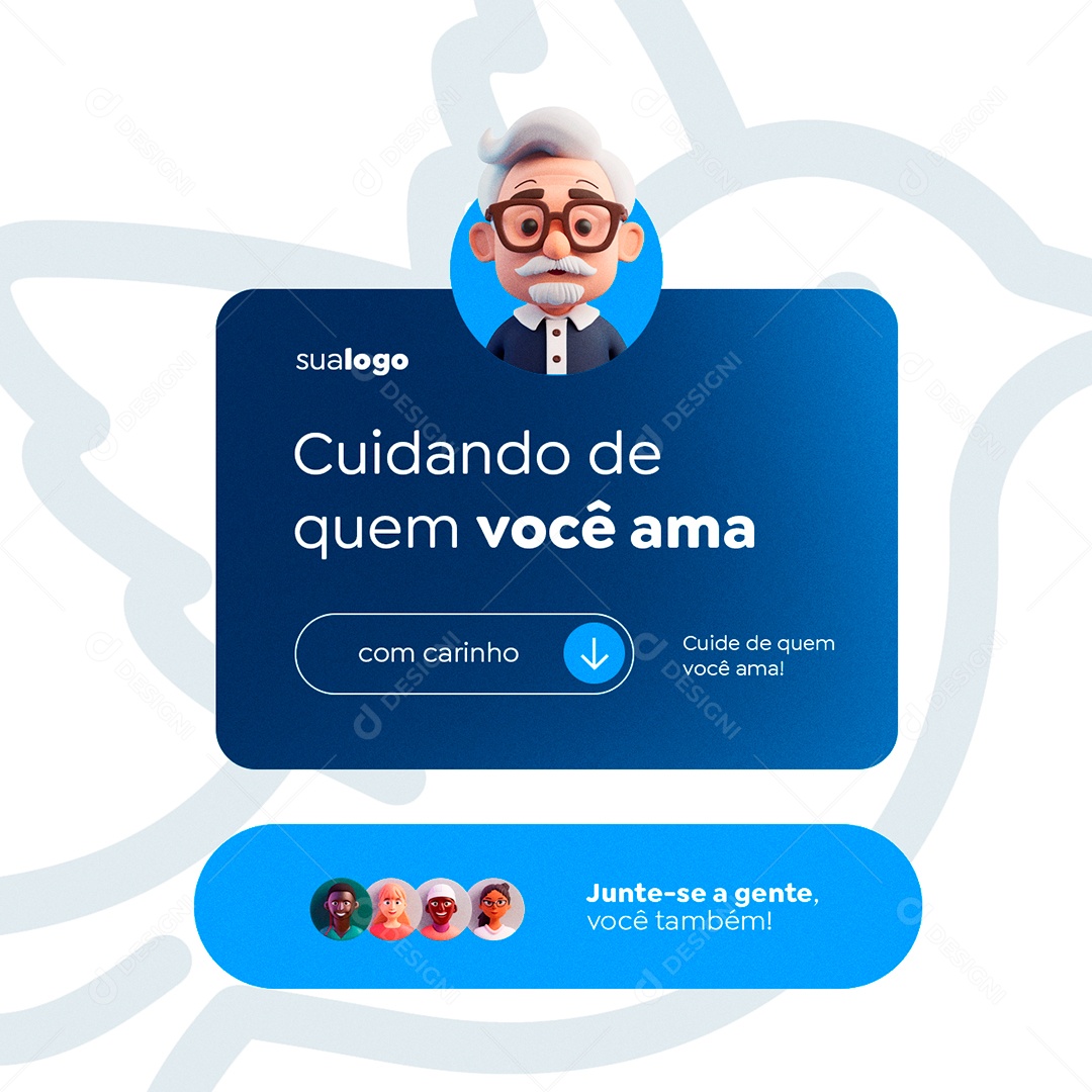 Funerária Cuidando de Quem Você Ama com Carinho Social Media PSD Editável