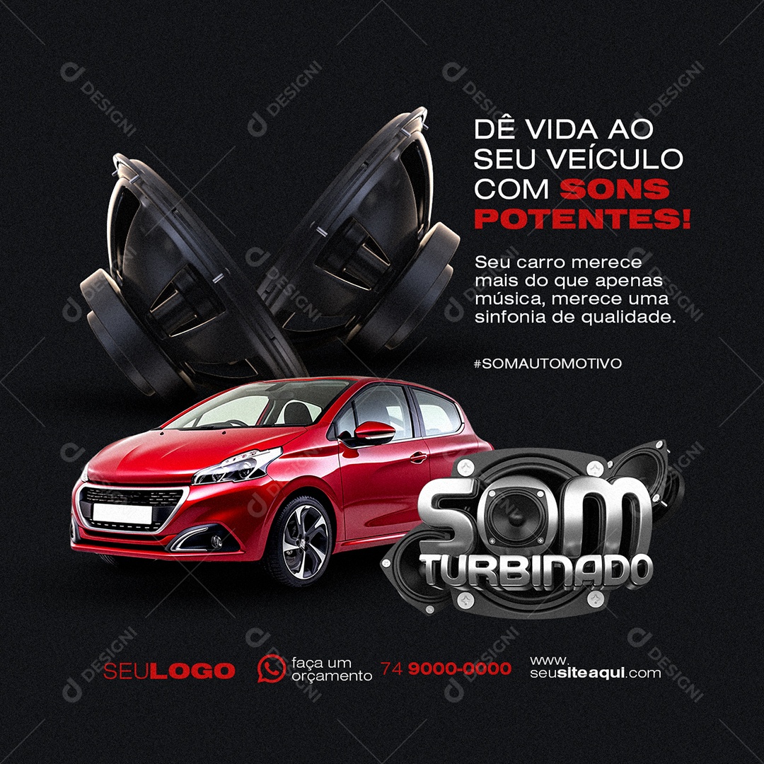Som Automotivo Som Turbinado Dê Vida ao Seu Veículo com Sons Social Media PSD Editável