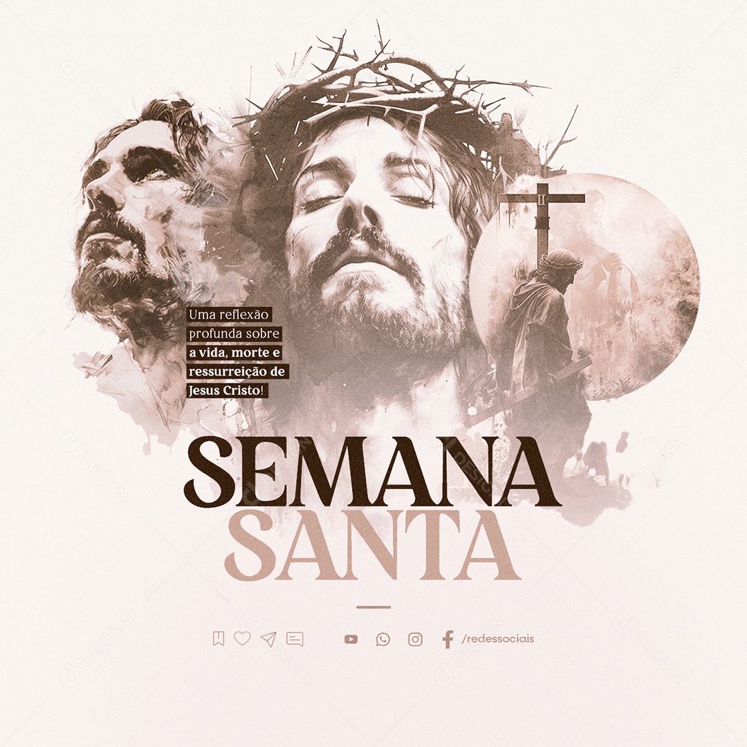 Semana Santa Uma Reflexão Profunda Social Media PSD Editável