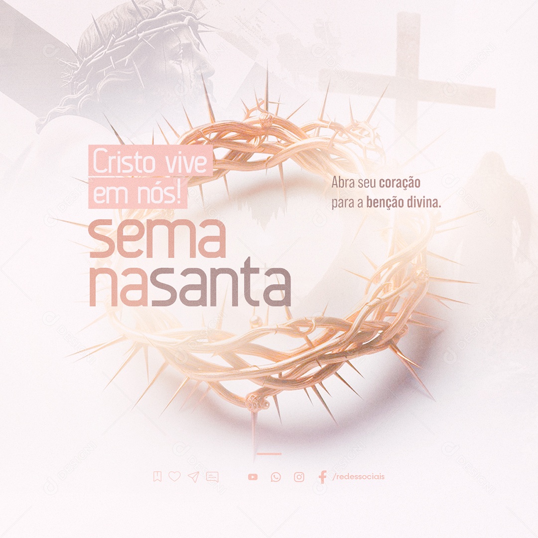 Semana Santa Cristo Vive em Nós Social Media PSD Editável