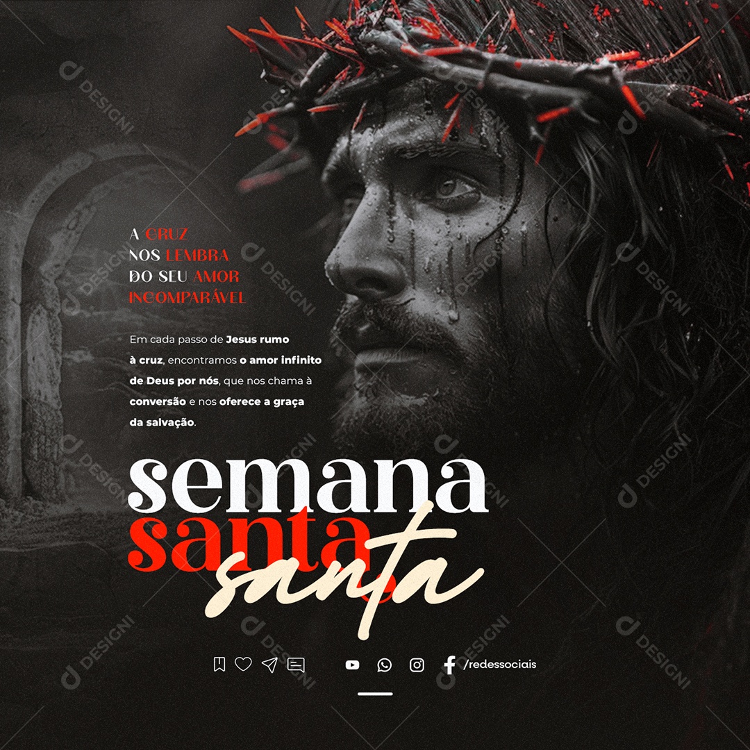 Semana Santa Sexta Feira Santa Social Media PSD Editável