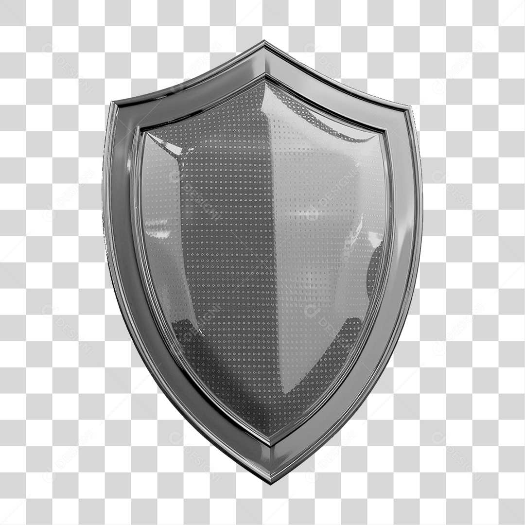 Elemento 3D Escudo PNG Transparente