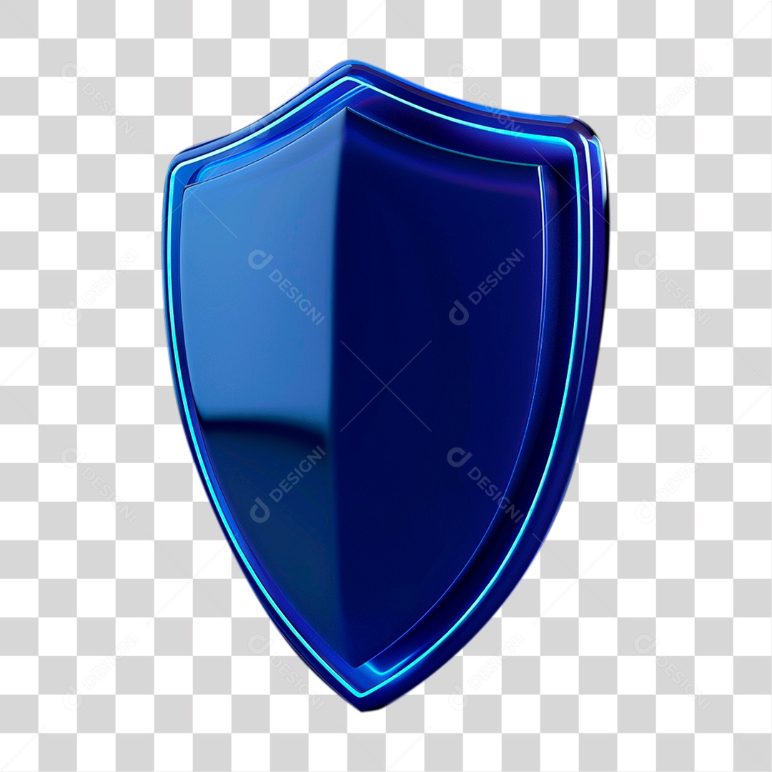 Elemento 3D Escudo PNG Transparente