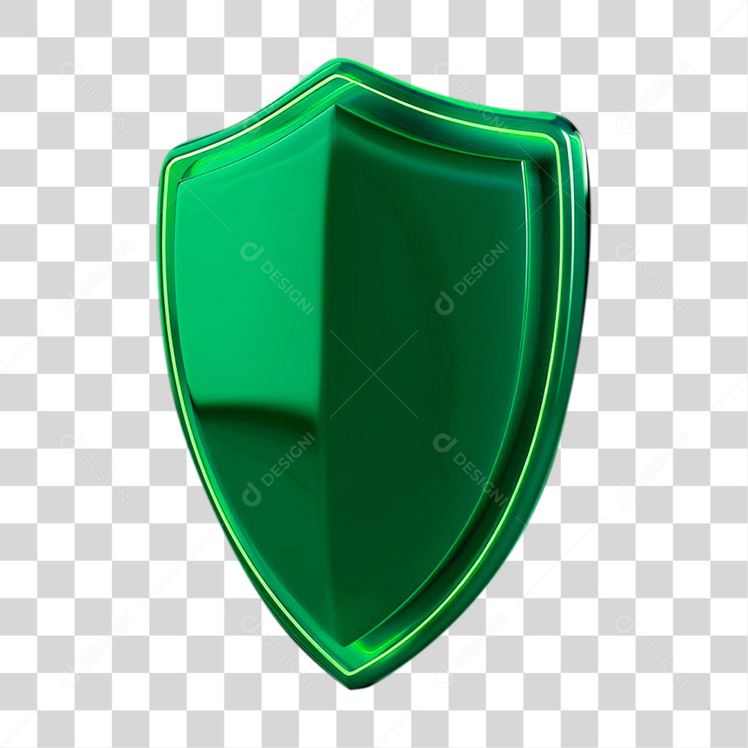 Elemento 3D Escudo PNG Transparente