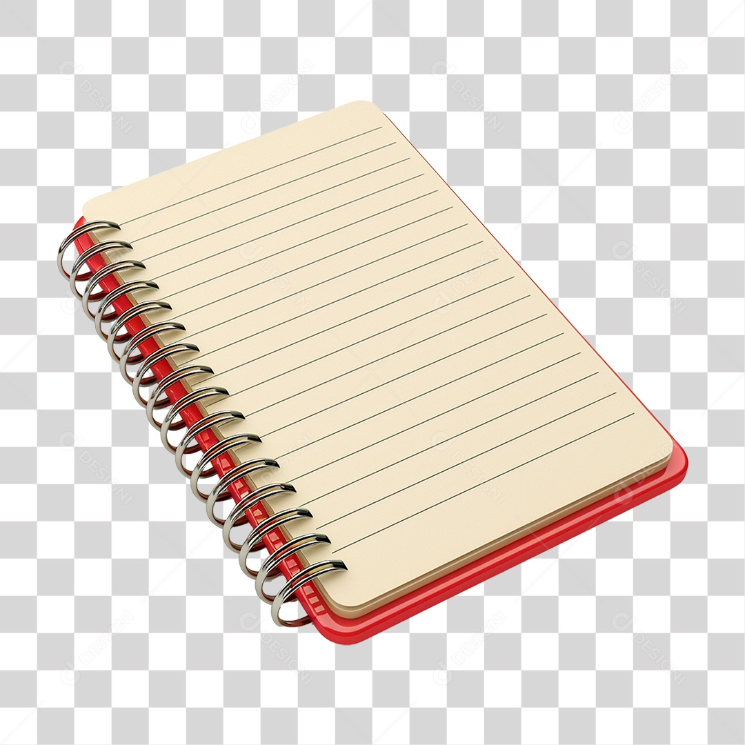 Elemento 3D Caderno em Branco PNG Transparente