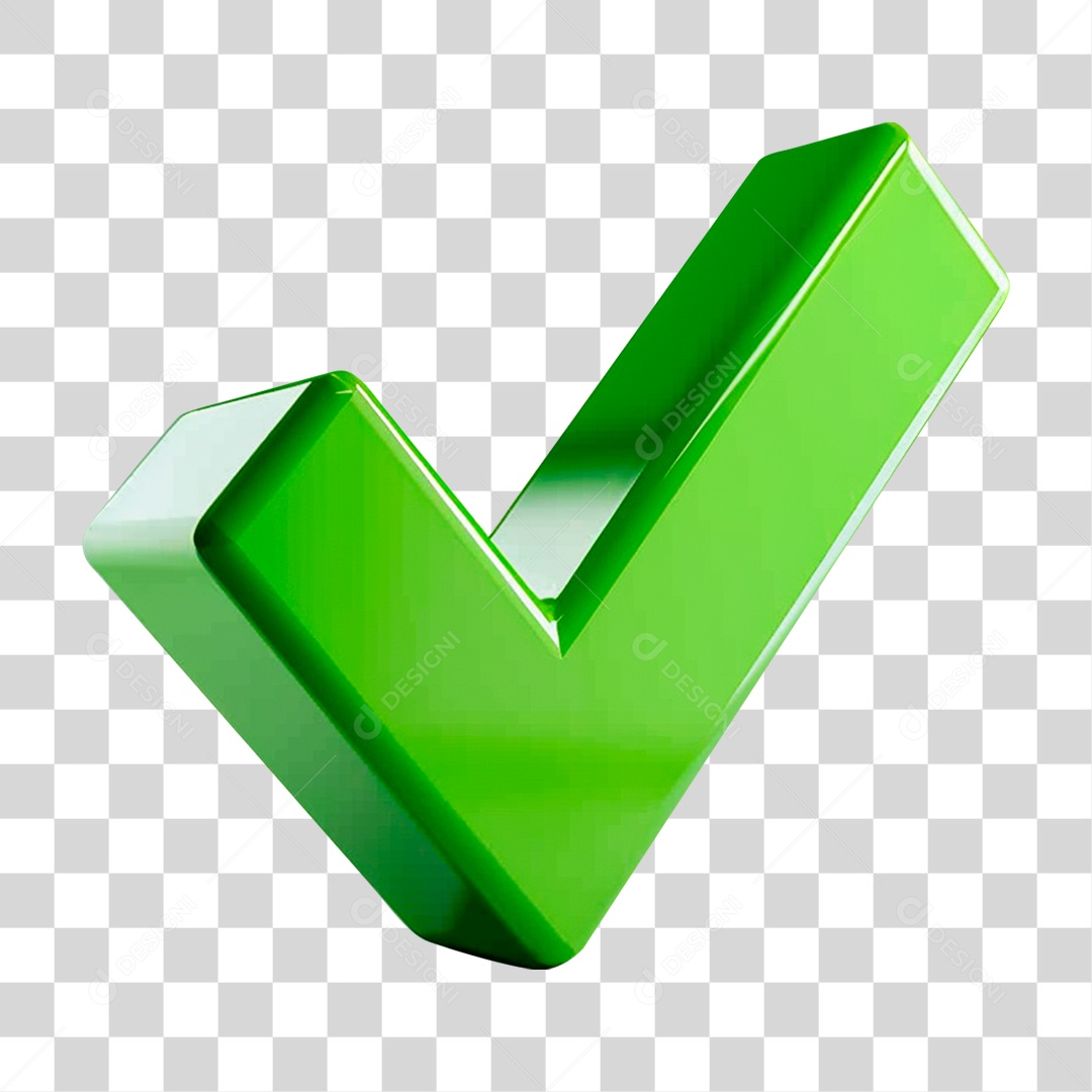 Elemento 3D Check-in Correto PNG Transparente