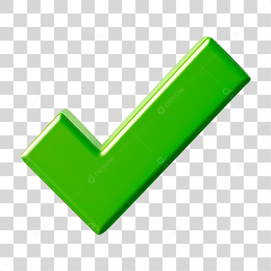 Elemento 3D Check-in Correto PNG Transparente