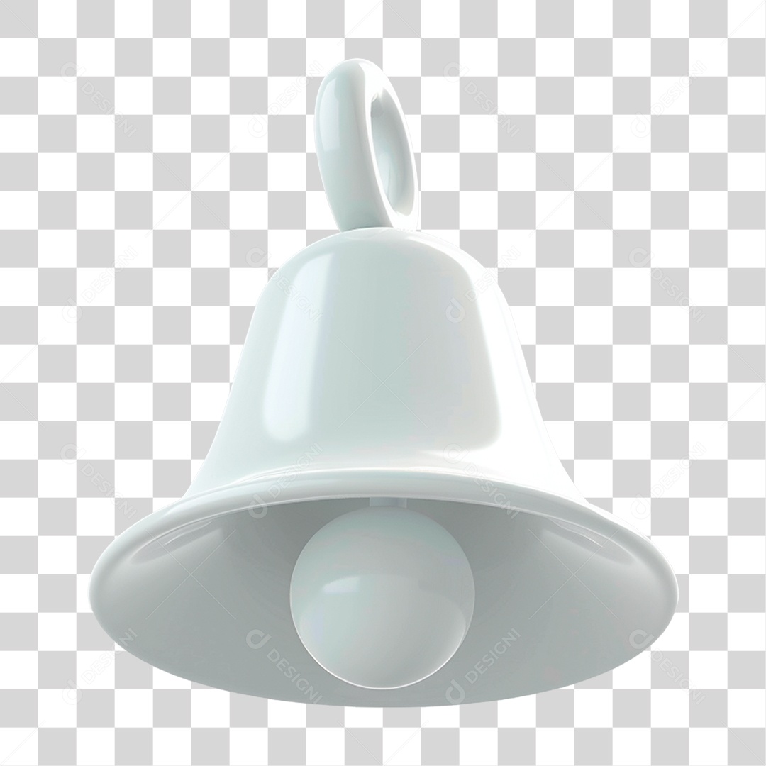 Elemento 3D Sino de Notificação PNG Transparente