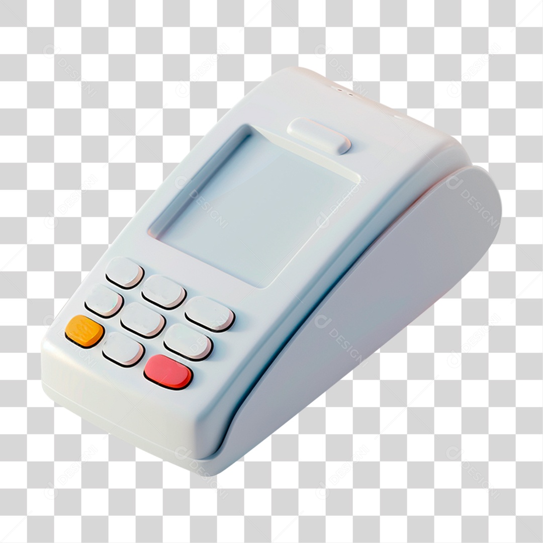 Elemento 3D Maquininha de Cartão PNG Transparente