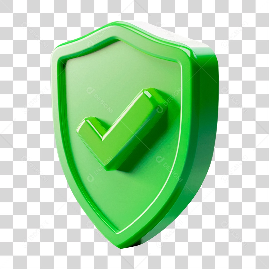 Ícone de Escudo Verde Confirmado PNG Transparente