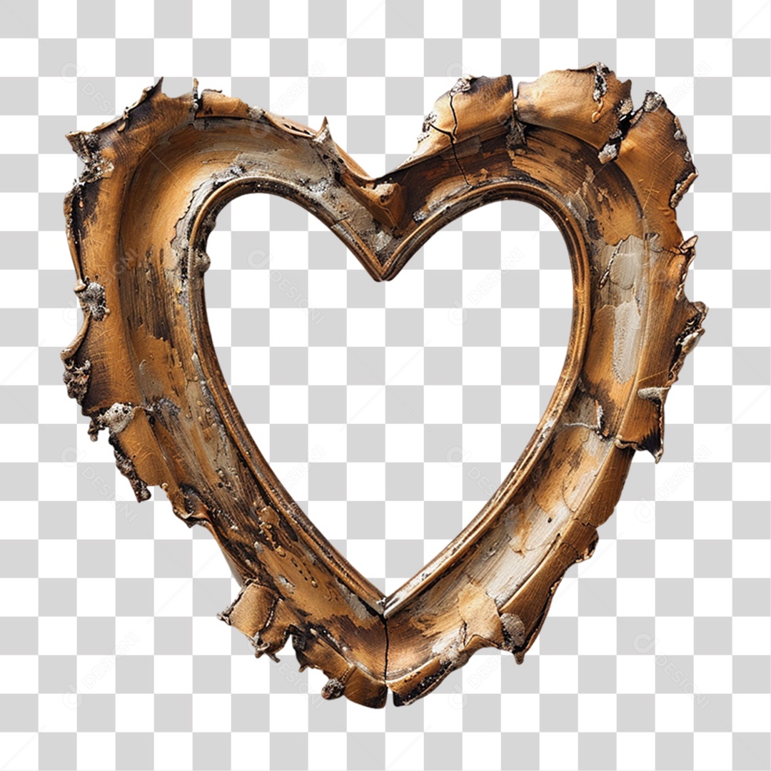 Coração de Couro Rasgado PNG Transparente