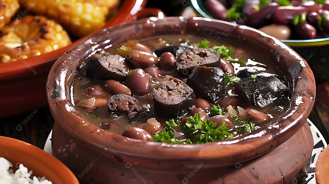 Deliciosa feijoada com carne suína