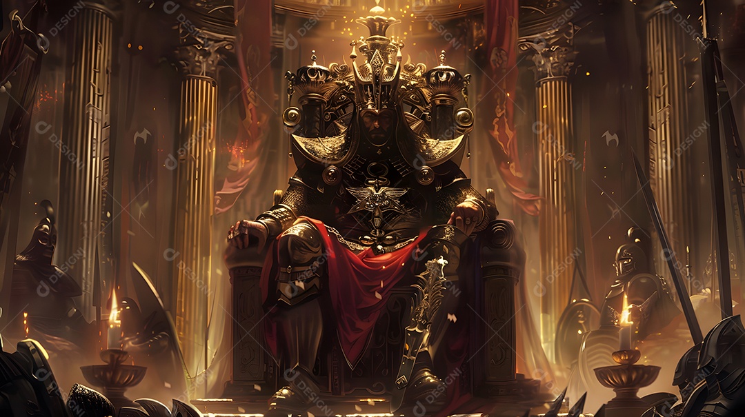 O rei sentado no trono