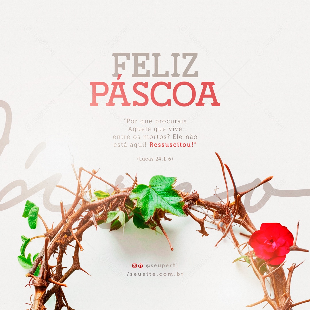 Feliz Páscoa 31 de Março Social Media PSD Editável