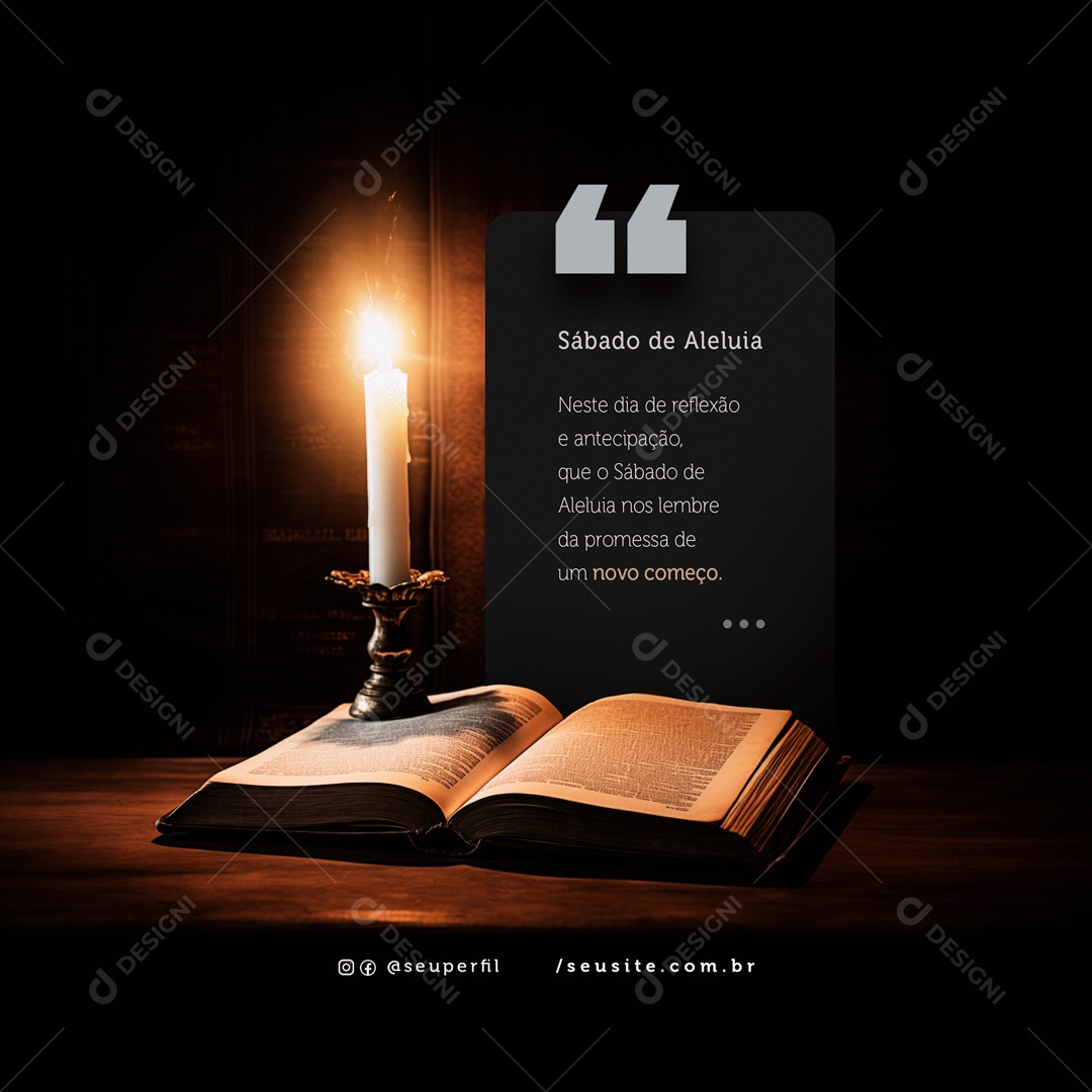 Sábado de Aleluia Neste Dia de Reflexão e Antecipação Social Media PSD Editável