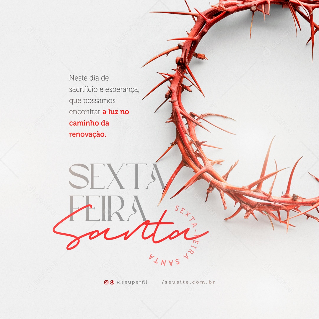 Sexta Feira Santa 29 de Março Neste Dia de Sacrifício e Esperança Social Media PSD Editável
