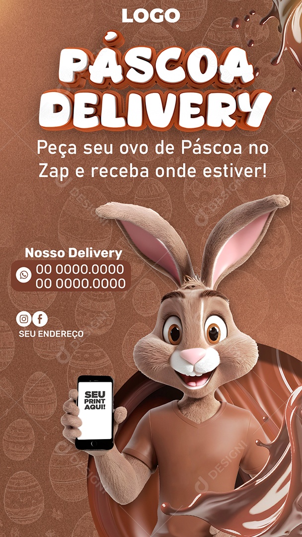 Sfory Páscoa Delivery Peça seu Ovo de Páscoa Social Media PSD Editável