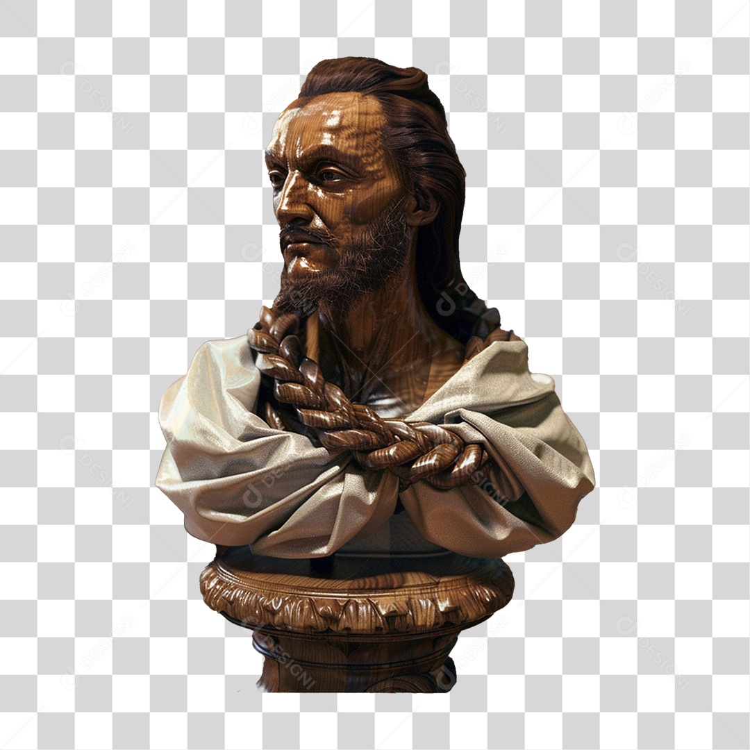 Retrato de Tiradentes Feito de Madeira PNG Transparente