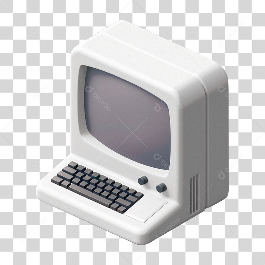 Elemento 3D Computador Eletrônico PNG Transparente