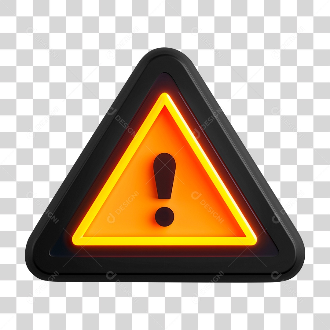 Sinal de Alerta Cuidado PNG Transparente