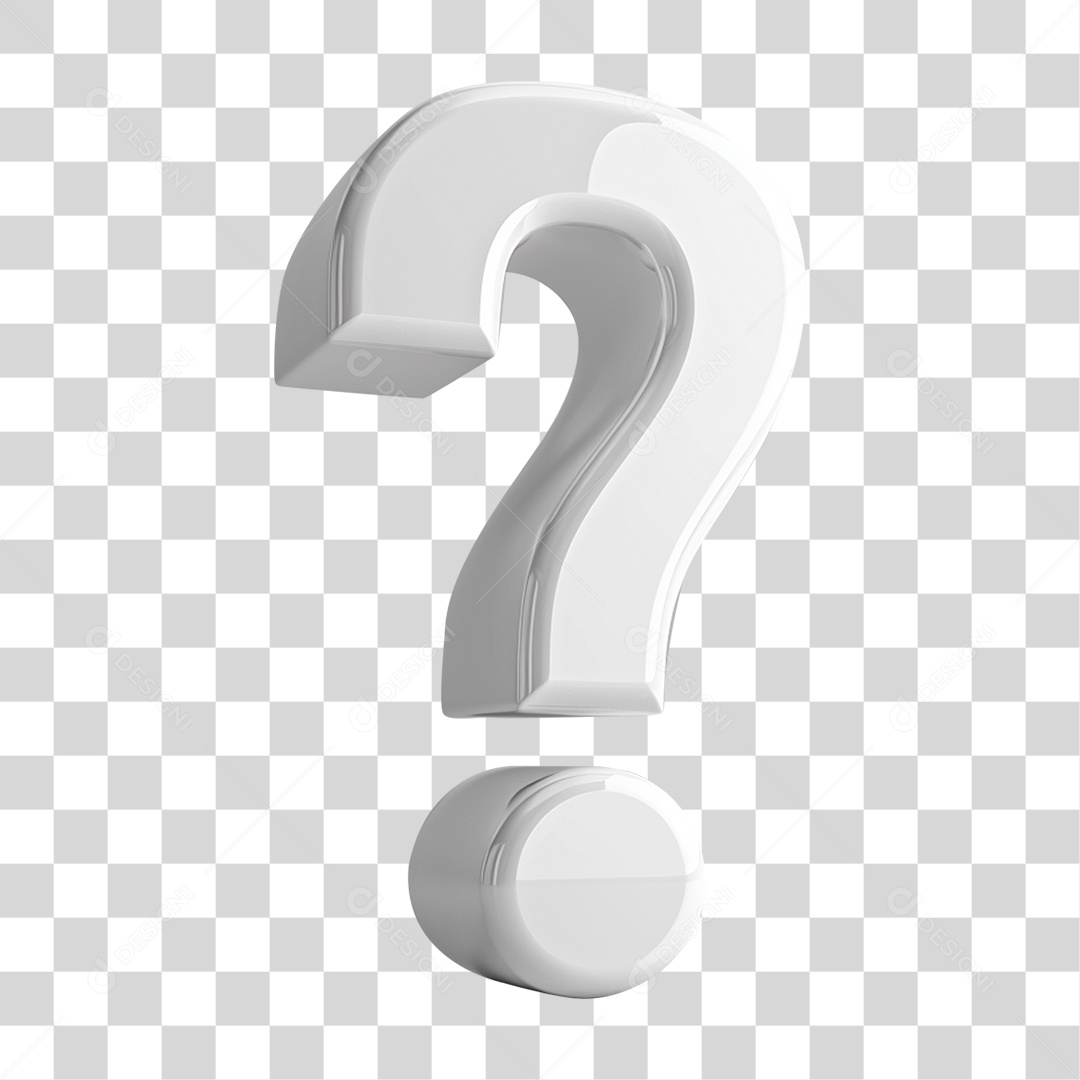 Elemento 3D Sinal de Interrogação PNG Transparente