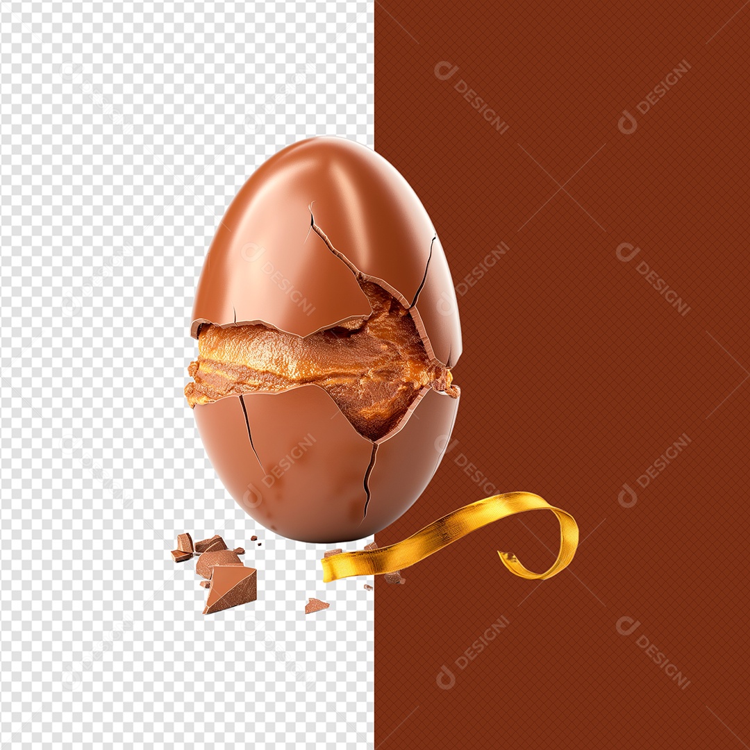 Ovo de Páscoa Elemento 3D para Composição PSD