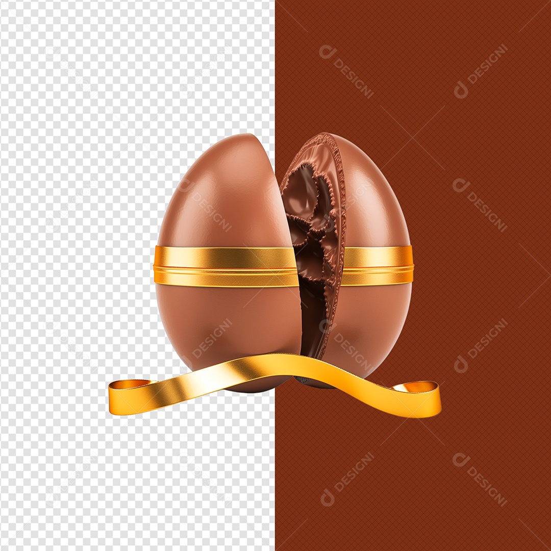 Ovo de Páscoa Rechedo Elemento 3D para Composição PSD