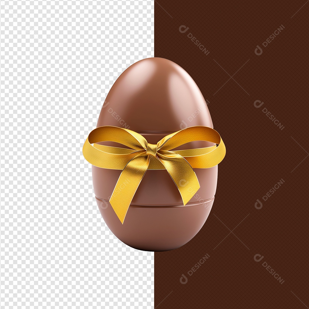 Ovo de Chocolate Elemento 3D para Composição PSD
