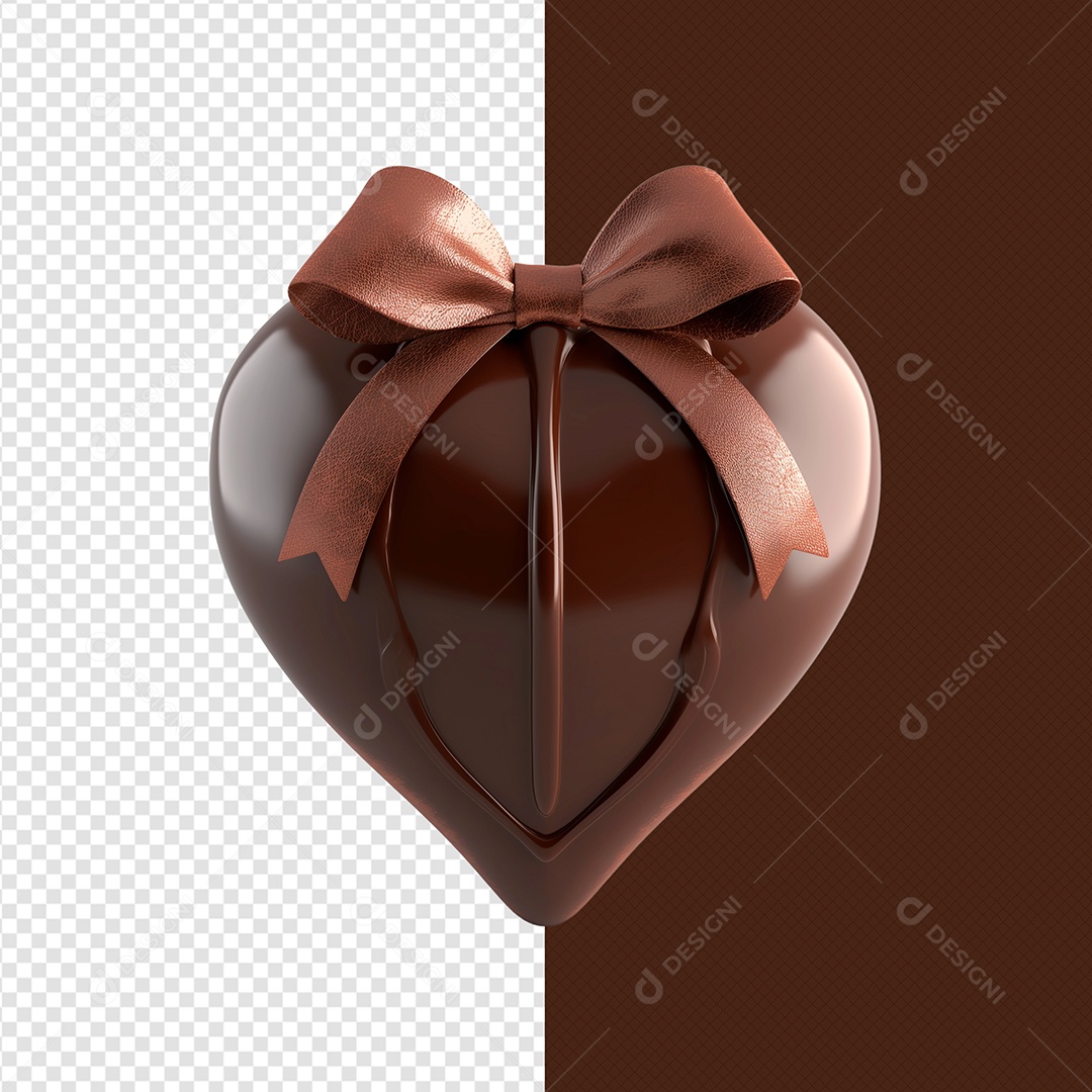 Coração de Páscoa Elemento 3D para Composição PSD