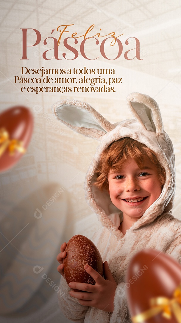 Story Feliz Páscoa 31 de Março Desejamos a todos Social Media PSD Editável