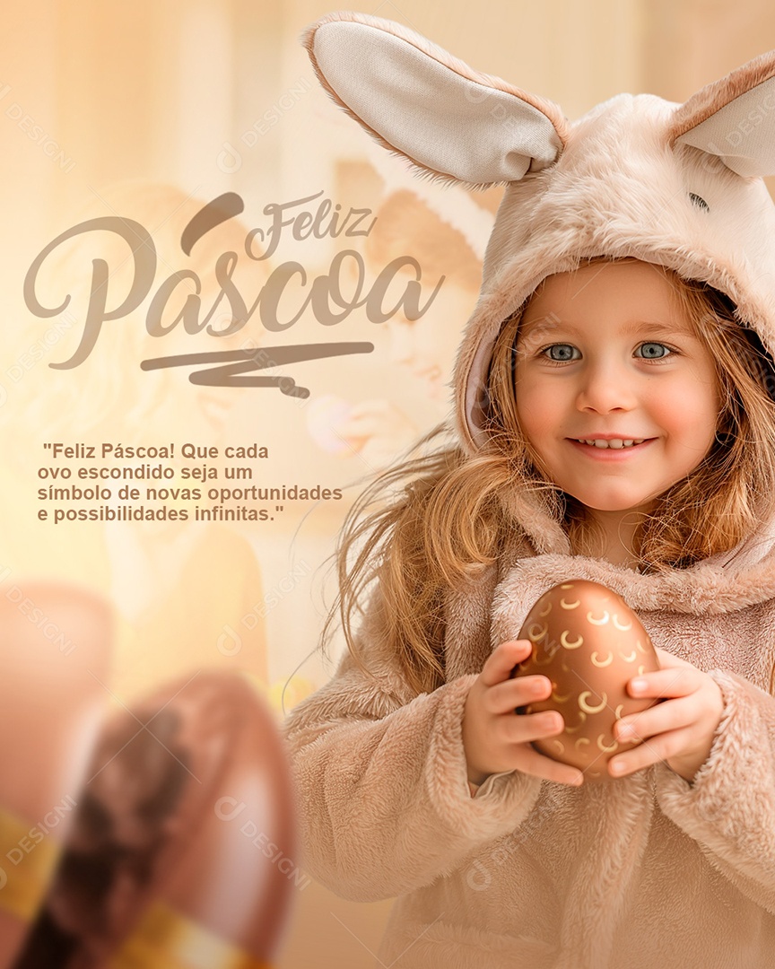 Feliz Páscoa 31 de Março que Cada Ovo Escondido Seja um Símbolo Social Media PSD Editável