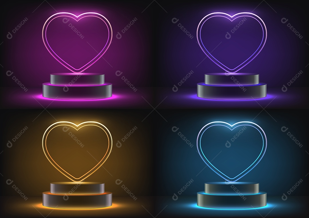 Modelo de Pódio do Dia dos Namorados Vetor EPS Editável