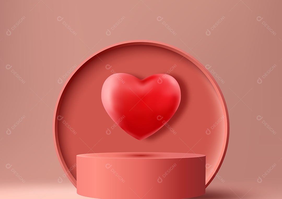 Modelo de Pódio do Dia dos Namorados Vetor EPS Editável