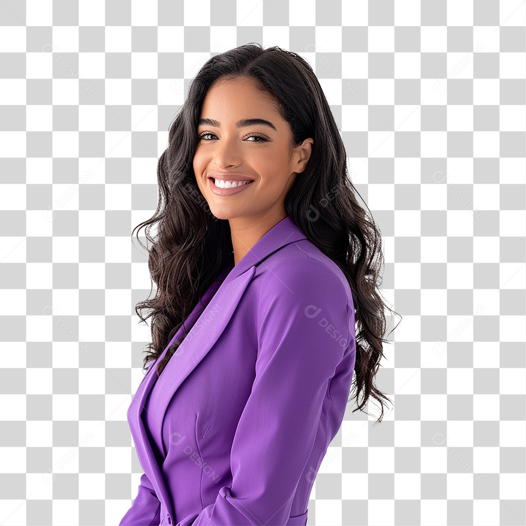 Mulher Modelo Sorrindo PNG Transparente