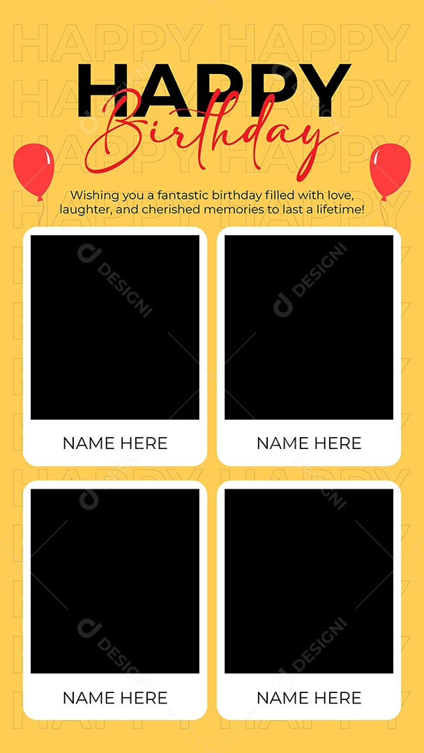 Feliz Aniversario Social Mídia Vetor EPS