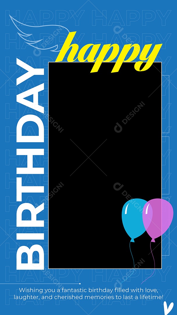 Feliz Aniversario Social Mídia Vetor EPS