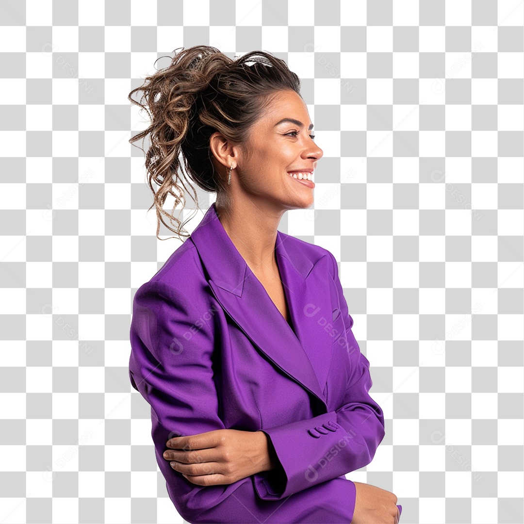 Mulher Modelo Sorrindo PNG Transparente