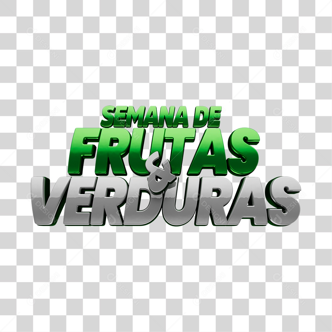 Selo 3D Frutas e Verduras Para Composição PNG