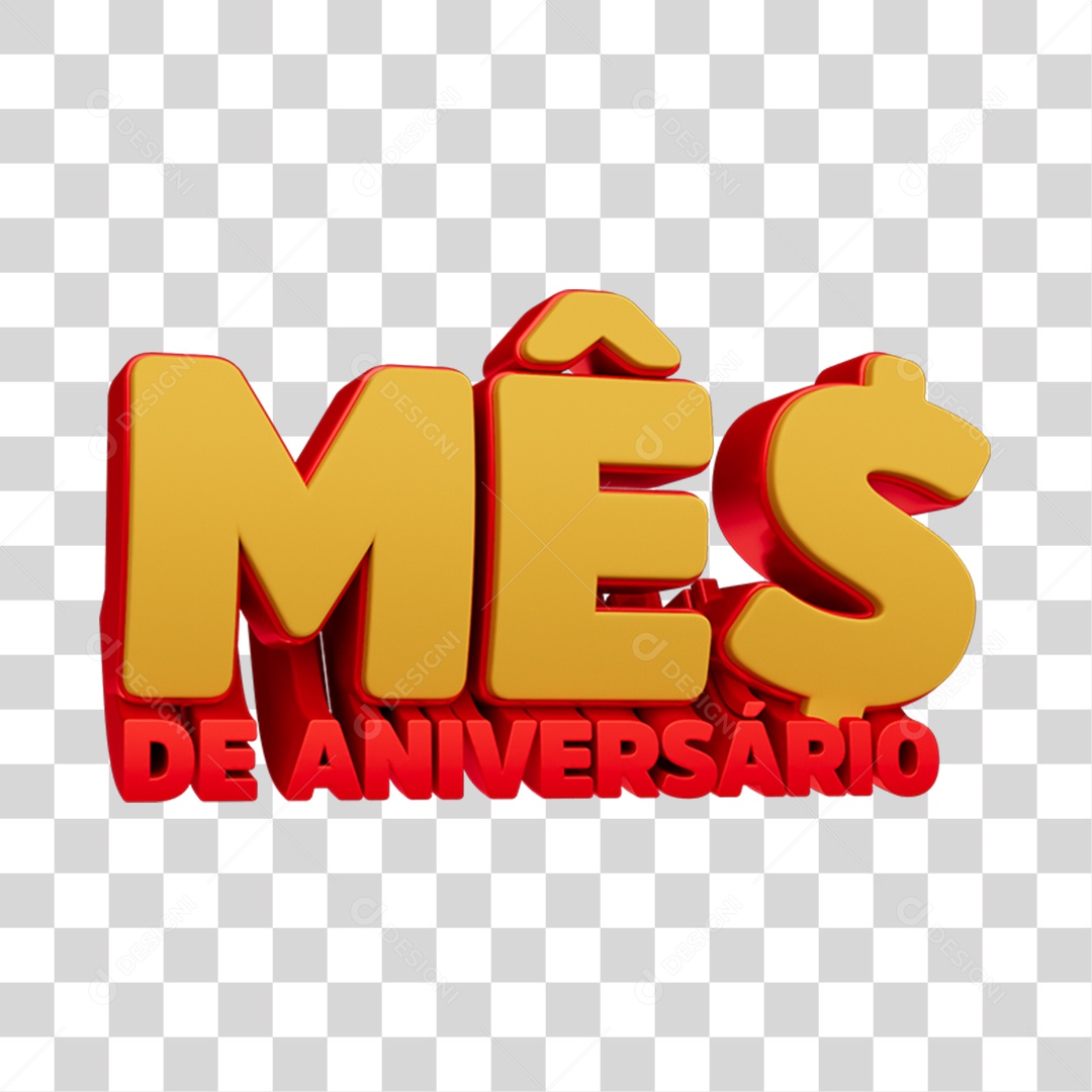 Selo 3D Mês de Aniversário PNG Transparente