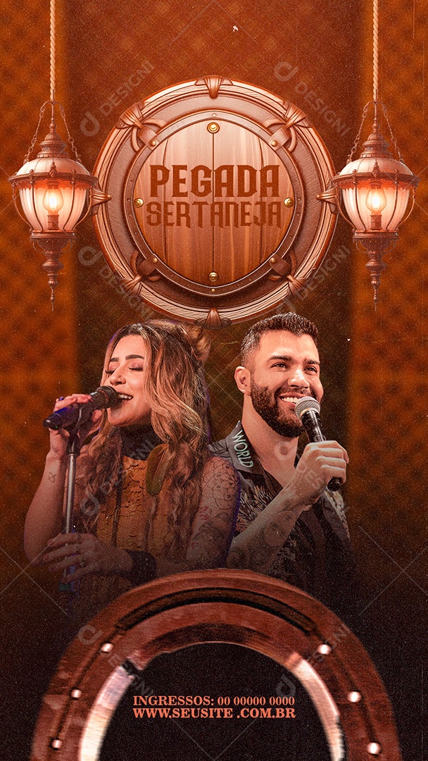 Story Flyer Pegada Sertaneja Naiara Azevedo Gusttavo Lima Social Media  PSD Editável