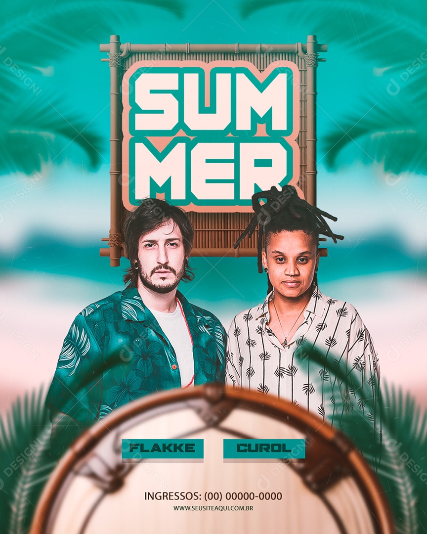 Flyer Sumer Flakke Curol Social Media PSD Editável