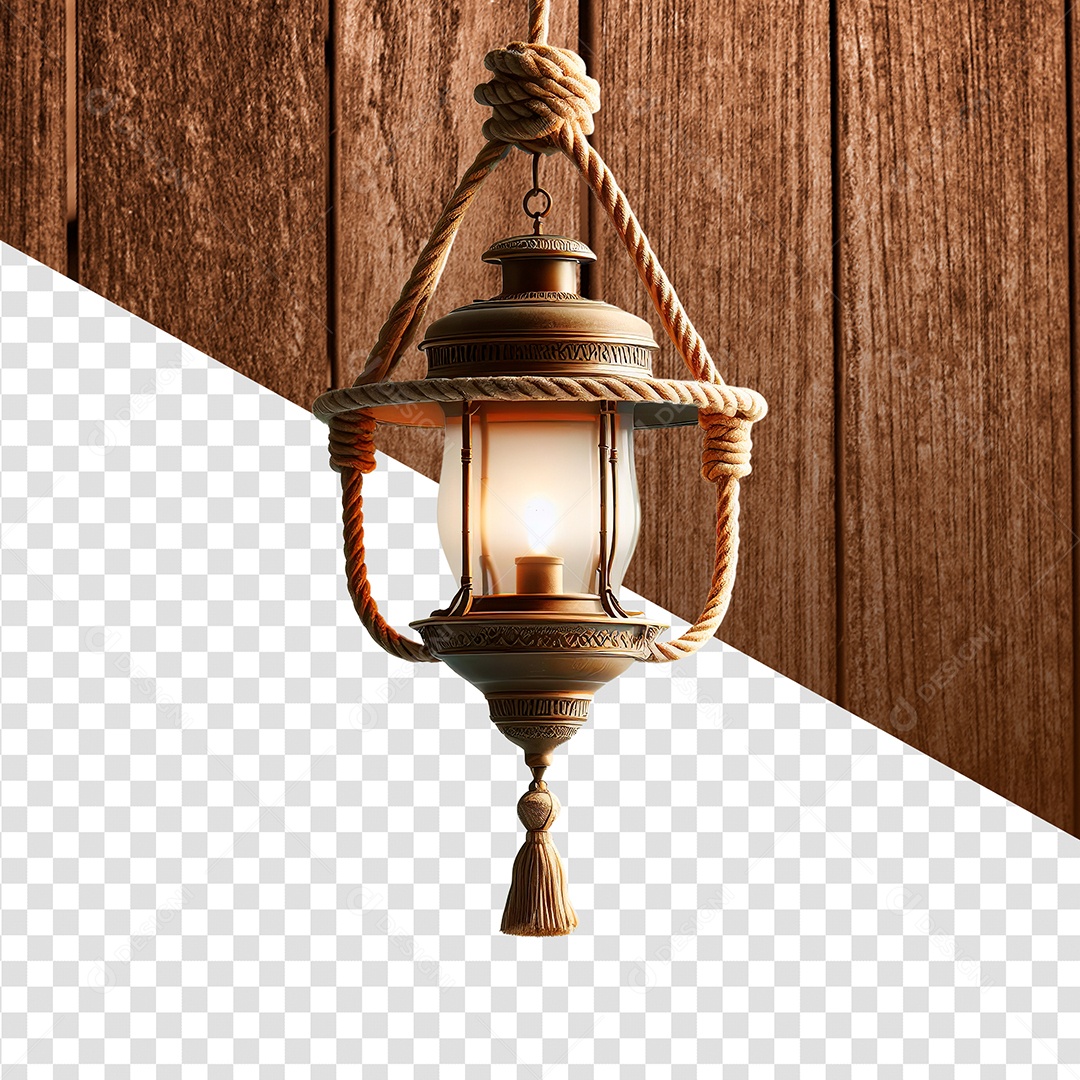 Lamparina Iluminação Antiga Elemento 3D para Composição PSD
