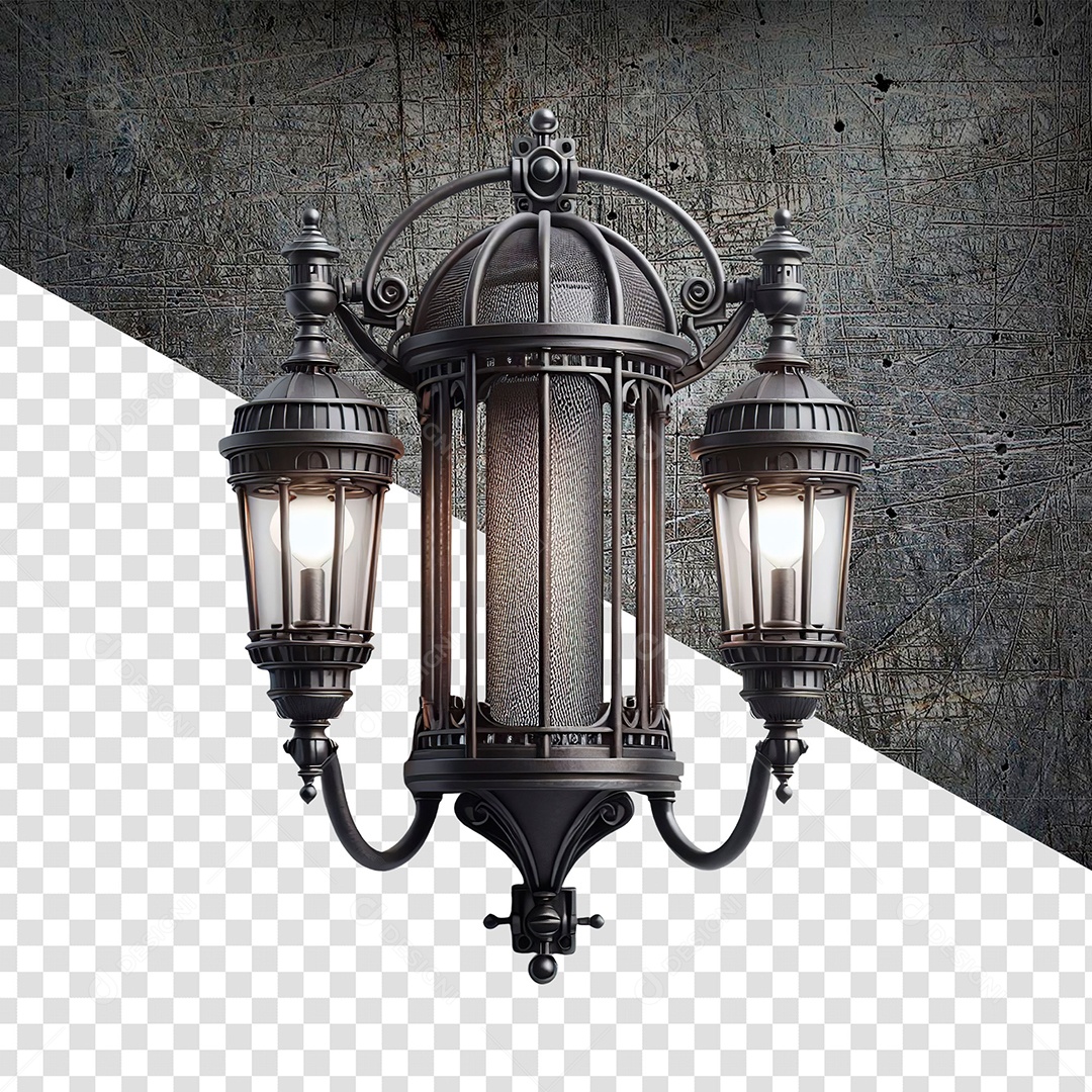 Lamparina Iluminação Antiga Elemento 3D para Composição PSD